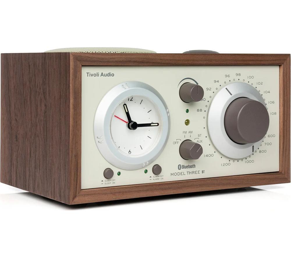 TIVOLI Model Three BT FM/AM Clock Radio - Walnut & Beige image number 3 of 6
