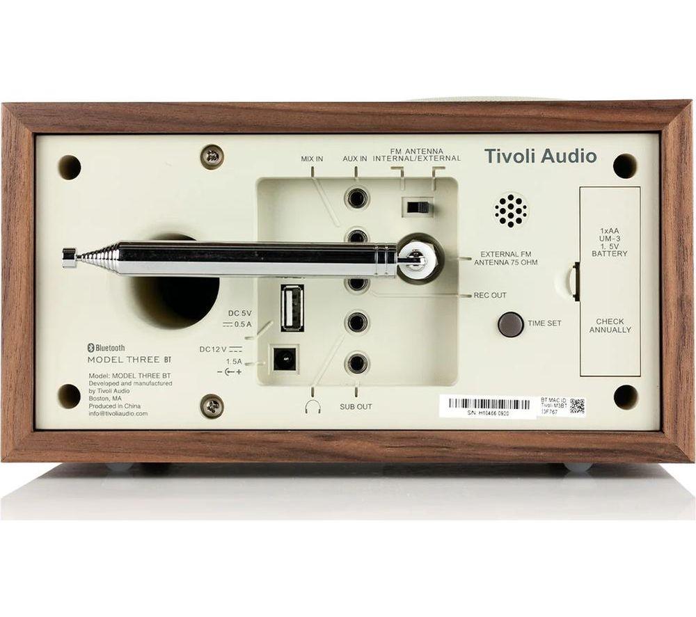 TIVOLI Model Three BT FM/AM Clock Radio - Walnut & Beige image number 6 of 6