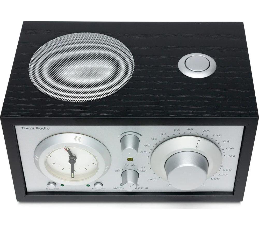 TIVOLI Model Three BT FM/AM Clock Radio - Silver & Black image number 4 of 5