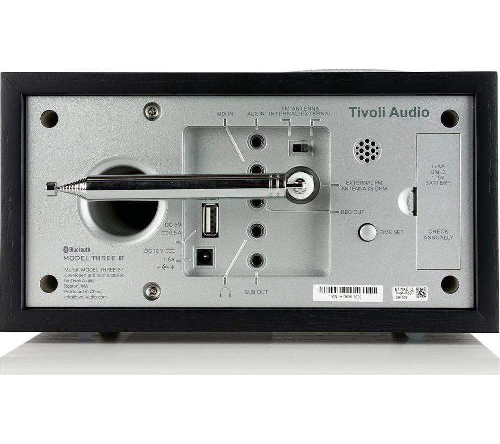 TIVOLI Model Three BT FM/AM Clock Radio - Silver & Black image number 5 of 5