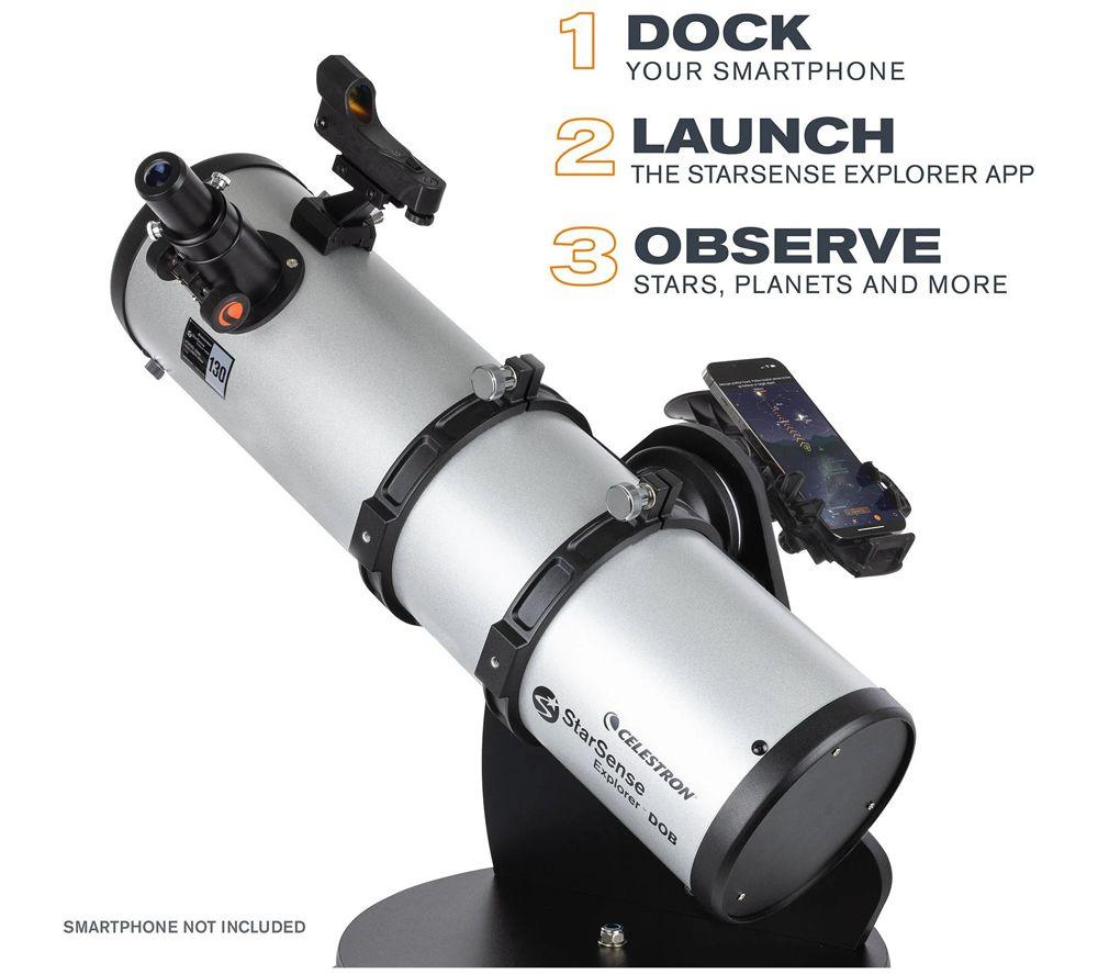 CELESTRON StarSense Explorer 22481-CGL 130AZ Tabletop Dobsonian Telescope - Silver image number 12 of 18