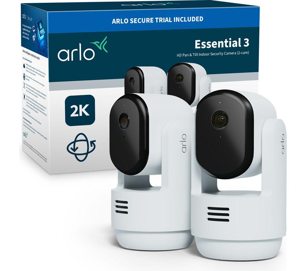 ARLO Essential 3 2K Quad HD WiFi Security Camera - 2 Cameras, White image number 2 of 7