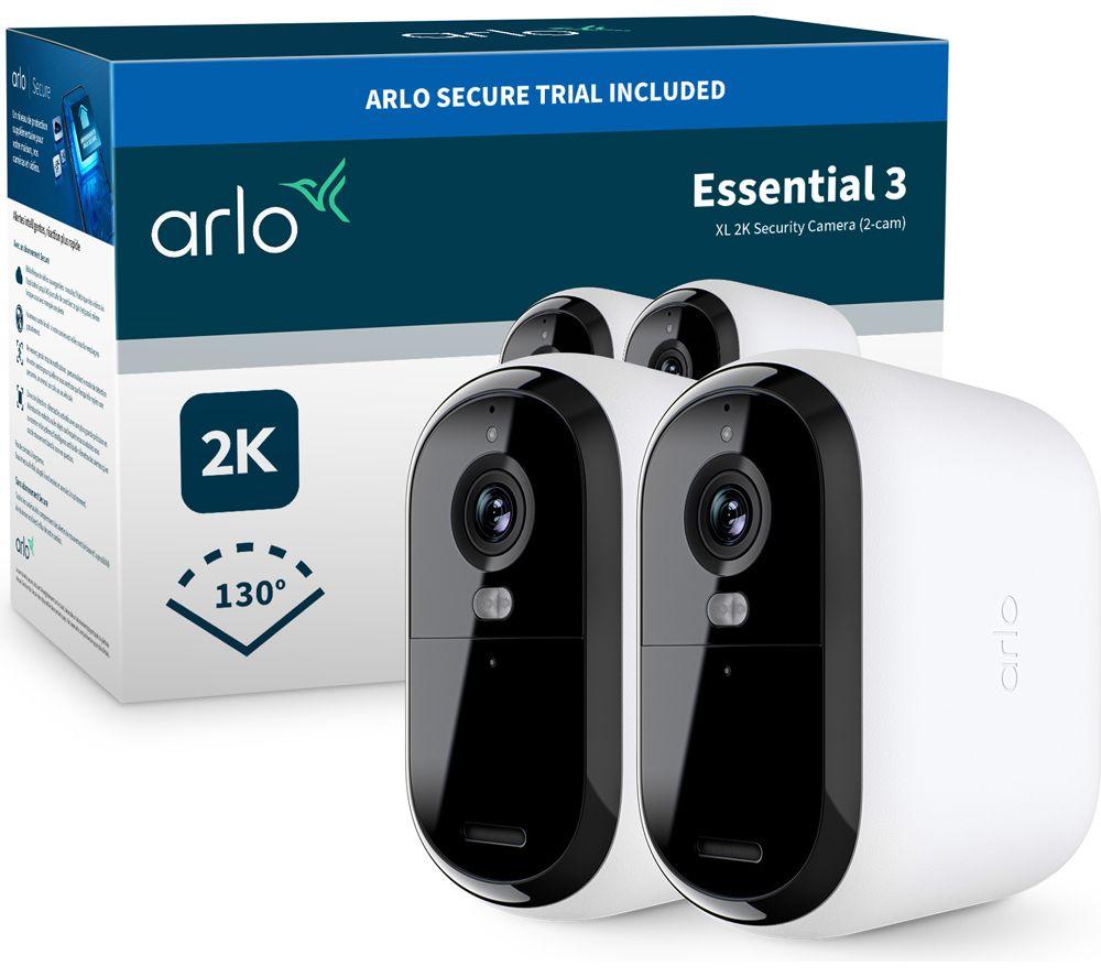ARLO Essential 3 XL 2K Quad HD WiFi Security Camera - 2 Cameras, White image number 2 of 8