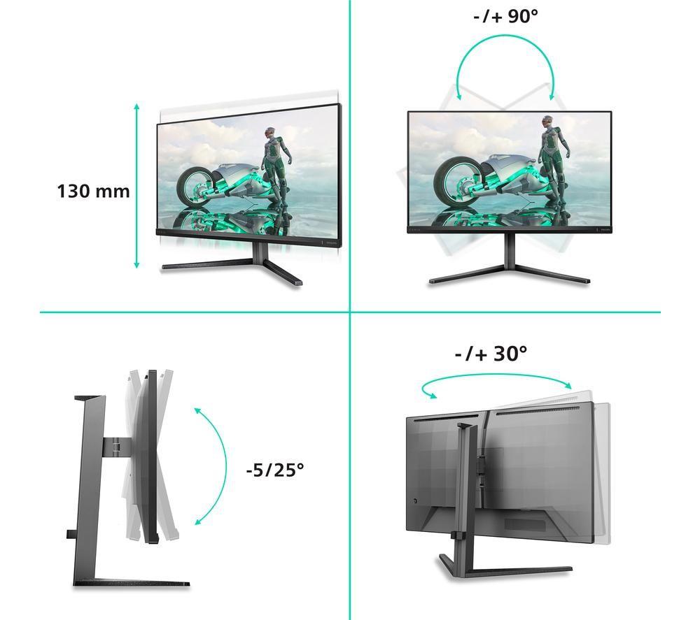 PHILIPS Evnia 3000 27M2N3800A 4K Ultra HD 27" WLED Dual-Mode Gaming Monitor - Charcoal image number 10 of 12