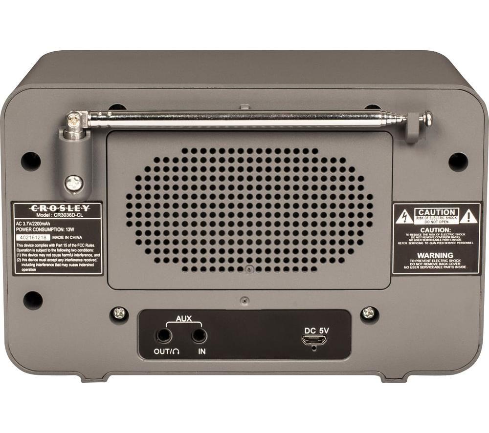 CROSLEY Tribute CR3036D-CL FM Bluetooth Radio - Charcoal image number 2 of 5