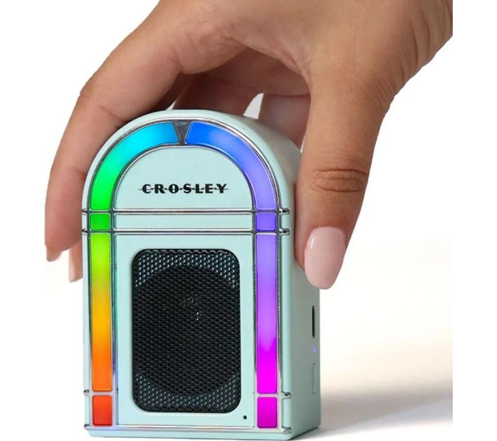 CROSLEY Mini Jukebox Portable Bluetooth Speaker - Aqua Blue image number 4 of 6