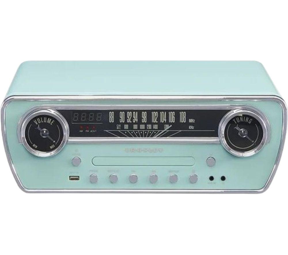 CROSLEY Powel 7-in-1 Music Centre - Aqua Blue image number 2 of 9