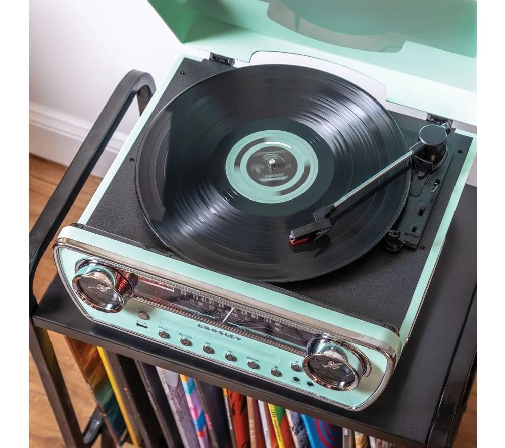 CROSLEY Powel 7-in-1 Music Centre - Aqua Blue image number 8 of 9
