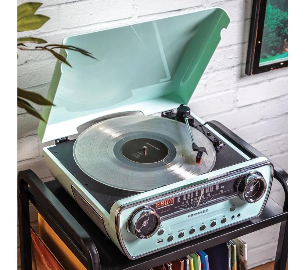 CROSLEY Powel 7-in-1 Music Centre - Aqua Blue image number 9 of 9