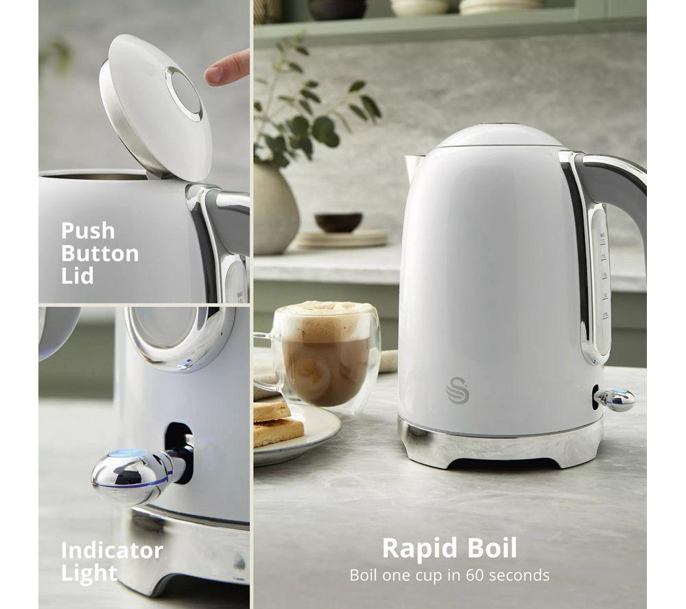 SWAN Solace 2-Slice Toaster & Cordless Jug Kettle Bundle - White image number 6 of 8