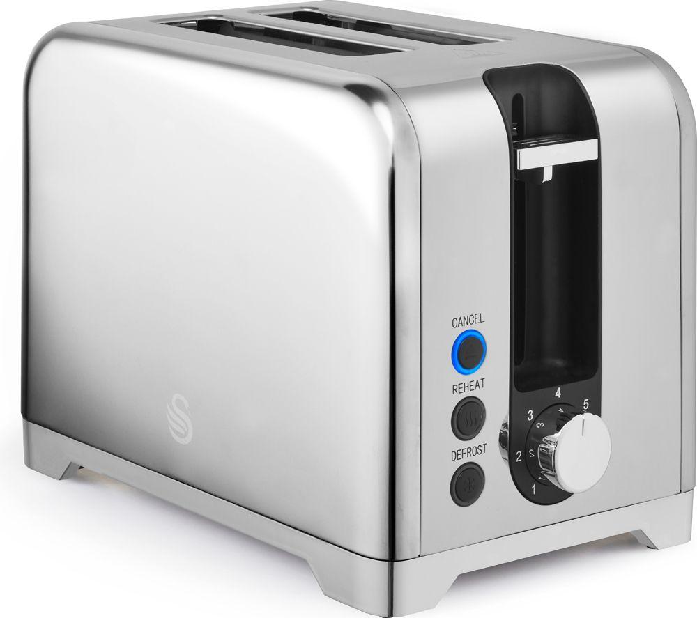 SWAN Solace 2-Slice Toaster & Cordless Jug Kettle Bundle - Silver image number 3 of 9