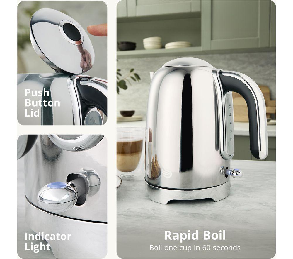 SWAN Solace 2-Slice Toaster & Cordless Jug Kettle Bundle - Silver image number 8 of 9