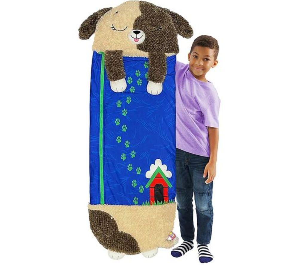 HAPPY NAPPERS Brown Cuddly Dog 2-in-1 Plush Toy & Sleeping Bag - Medium image number 2 of 3