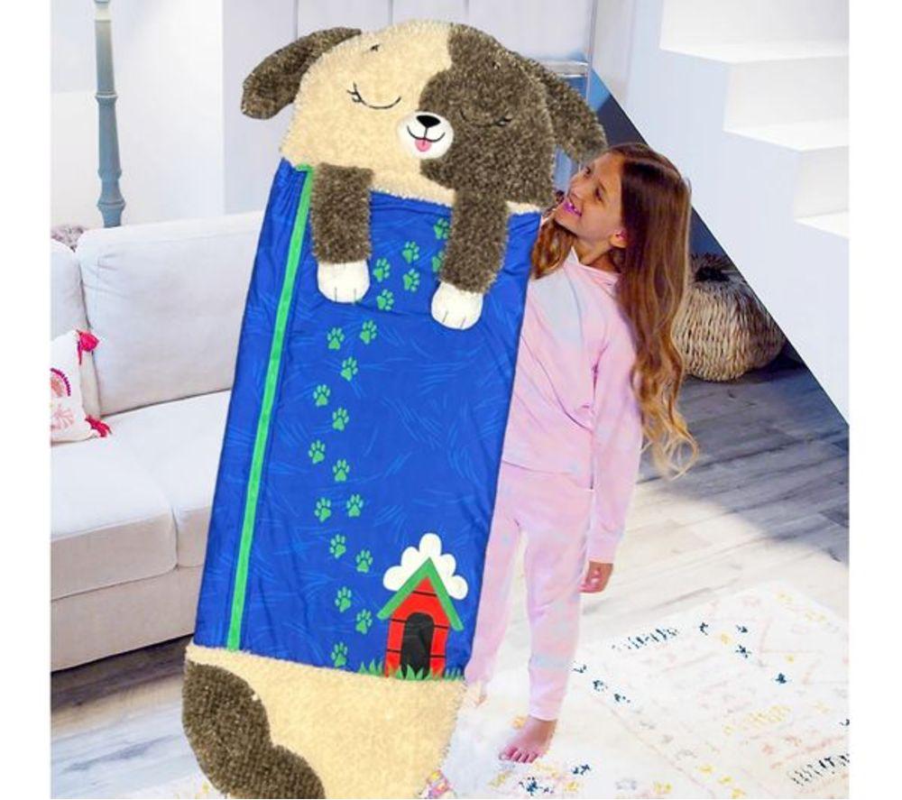 HAPPY NAPPERS Brown Cuddly Dog 2-in-1 Plush Toy & Sleeping Bag - Medium image number 3 of 3