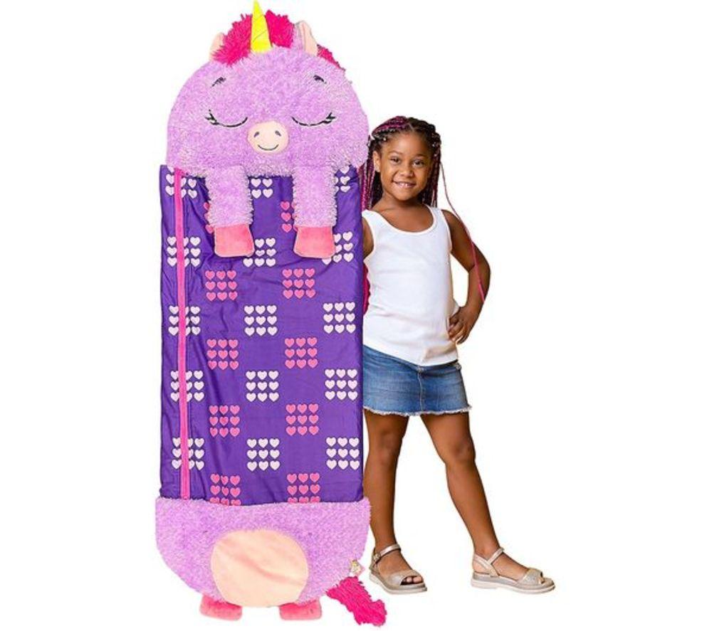 HAPPY NAPPERS Purple Unicorn 2-in-1 Plush Toy & Sleeping Bag - Large image number 2 of 4