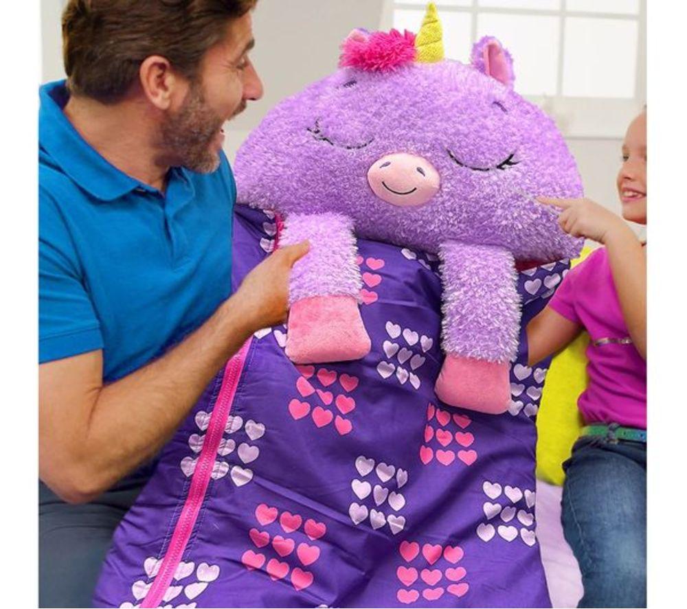 HAPPY NAPPERS Purple Unicorn 2-in-1 Plush Toy & Sleeping Bag - Large image number 3 of 4