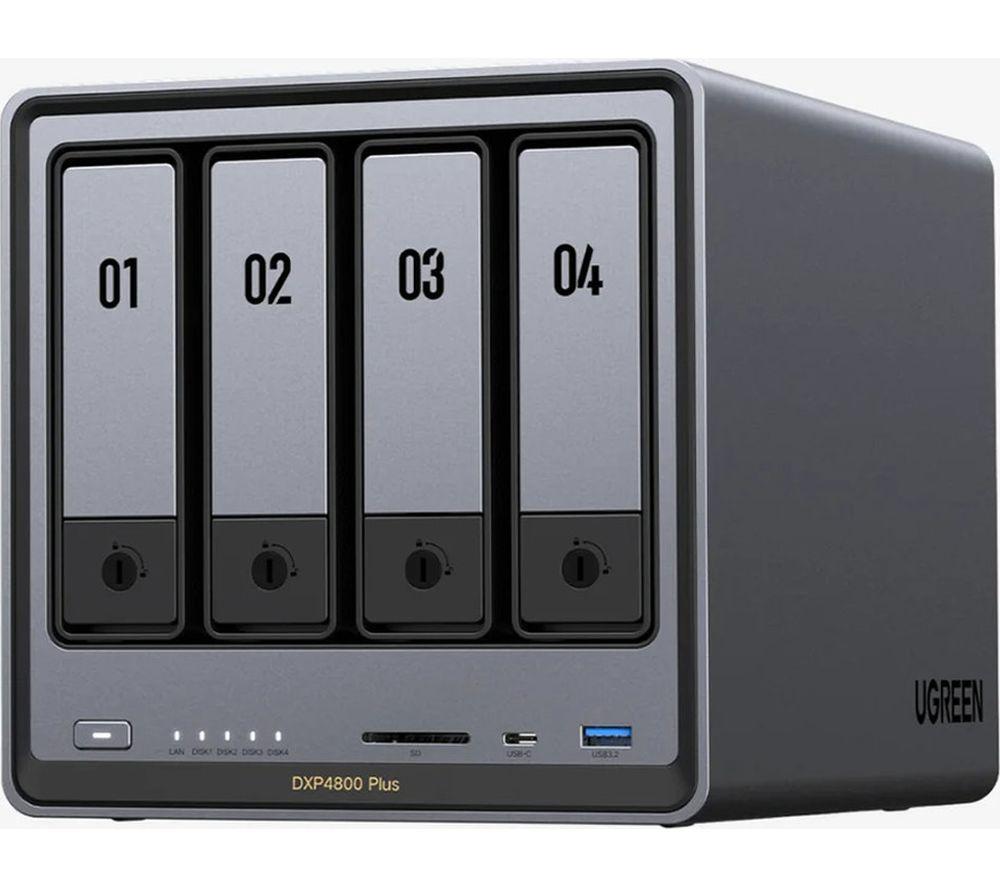 UGREEN NASync DXP4800 Plus NAS Enclosure - 4 Bay, Black & Grey