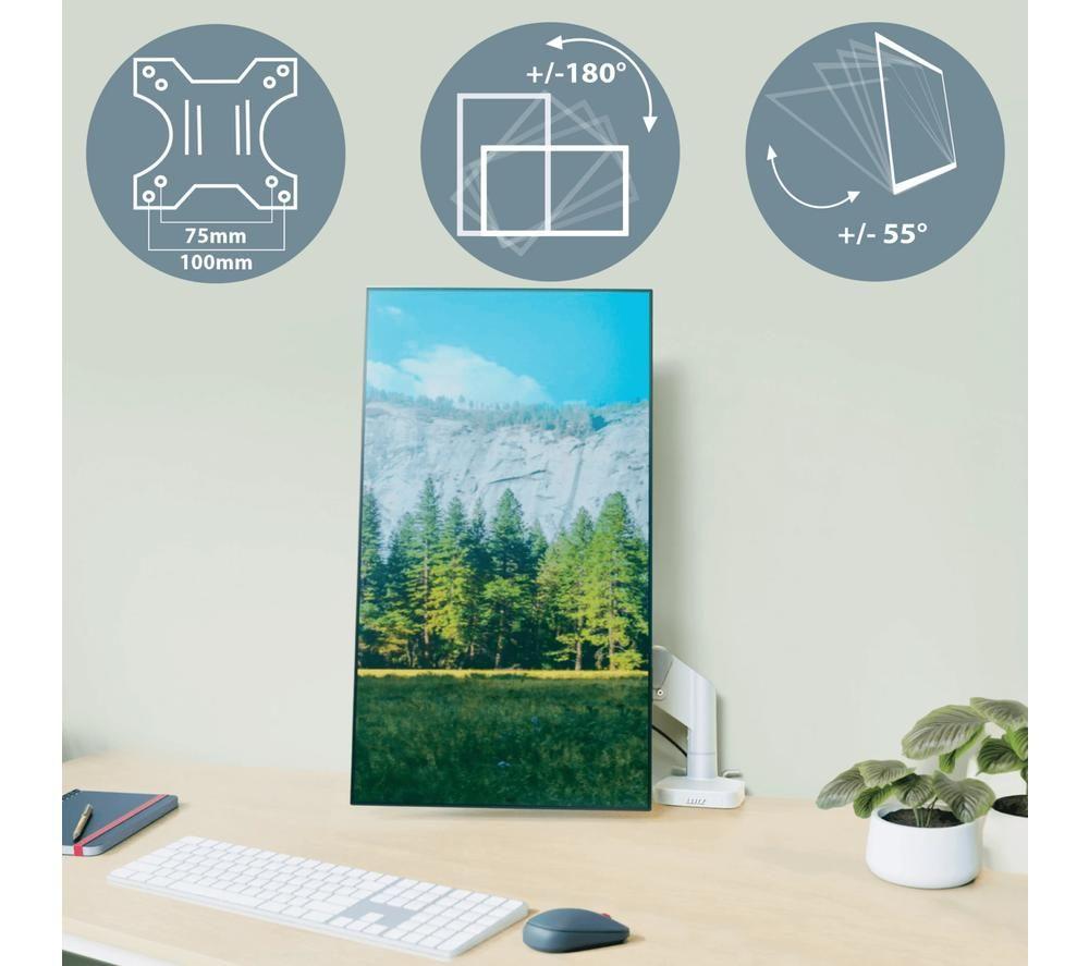 LEITZ Leitz Ergo Space Saving Single Monitor Arm White image number 6 of 6