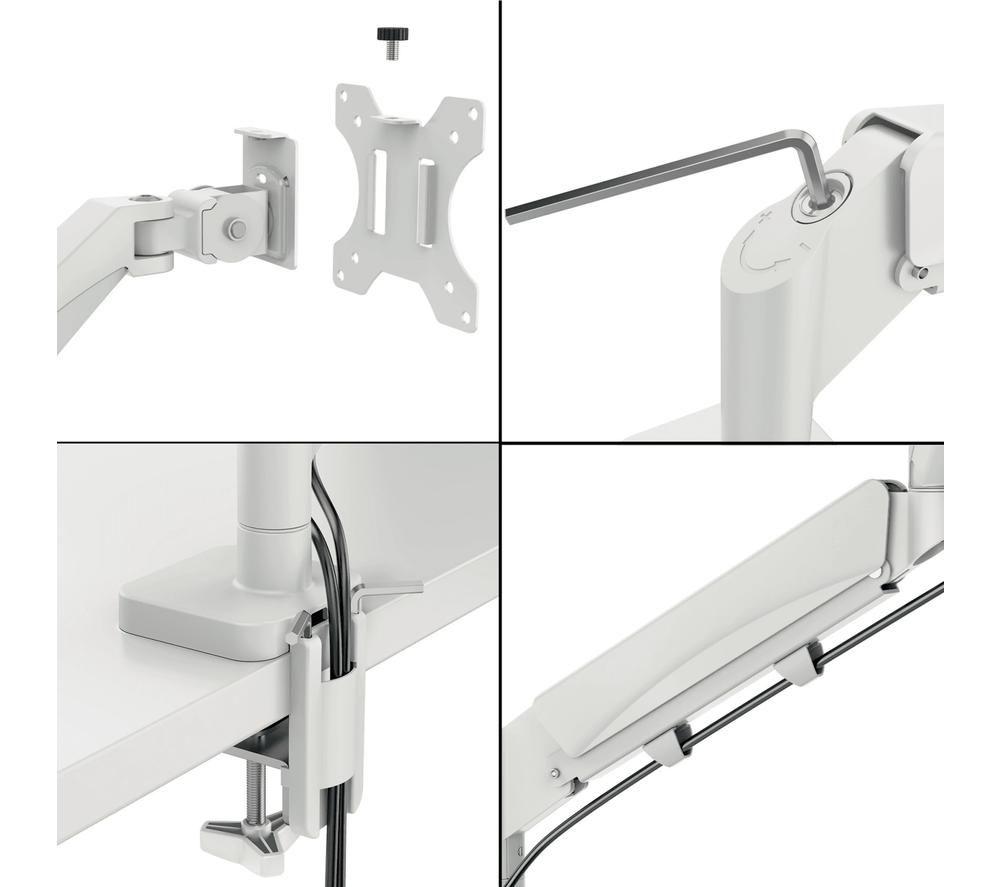 LEITZ Ergo Dual Arm Tilt & Swivel 17-32" Monitor Desk Mount White image number 6 of 7