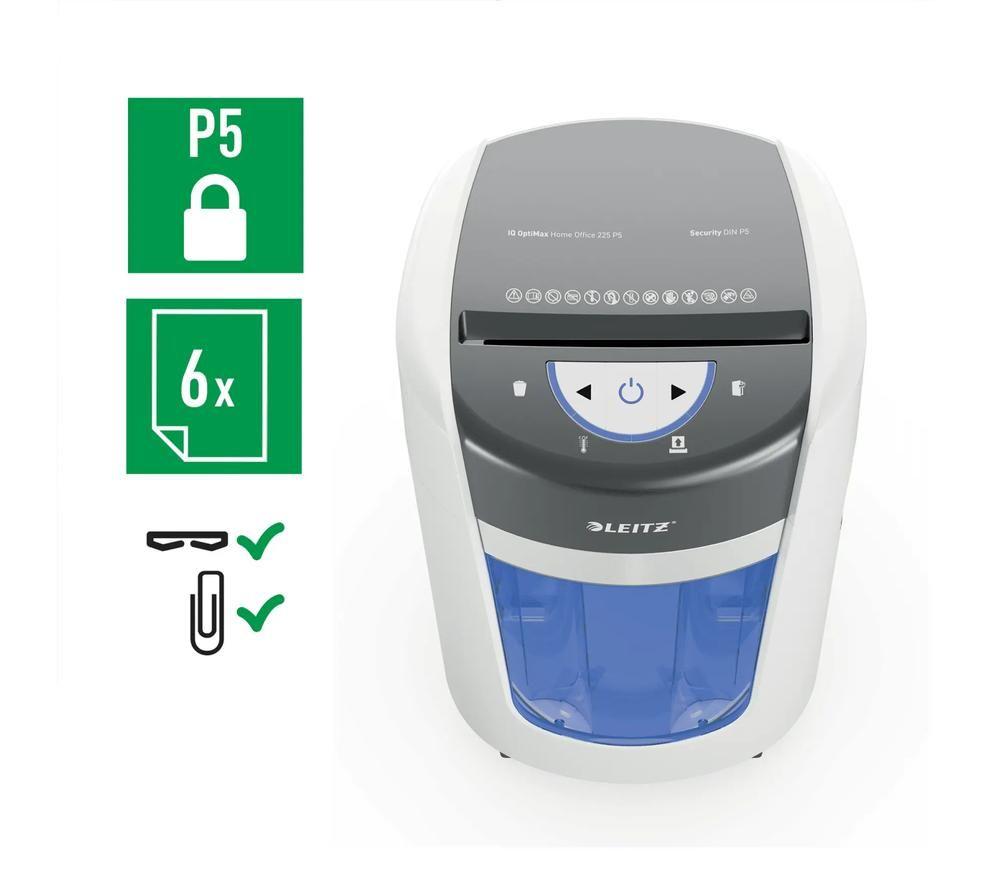 LEITZ IQ OptiMax Home Office P5 Micro Cut Paper Shredder image number 3 of 11
