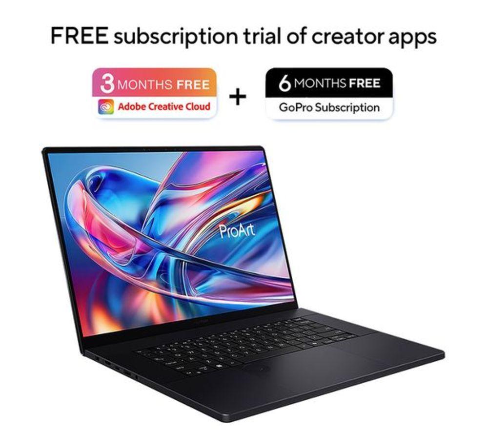 ASUS ProArt P16 Copilot+ PC OLED 16" Refurbished Laptop - AMD Ryzen AI 9, 2TB SSD, Nano Black (Very Good Condition) image number 6 of 16