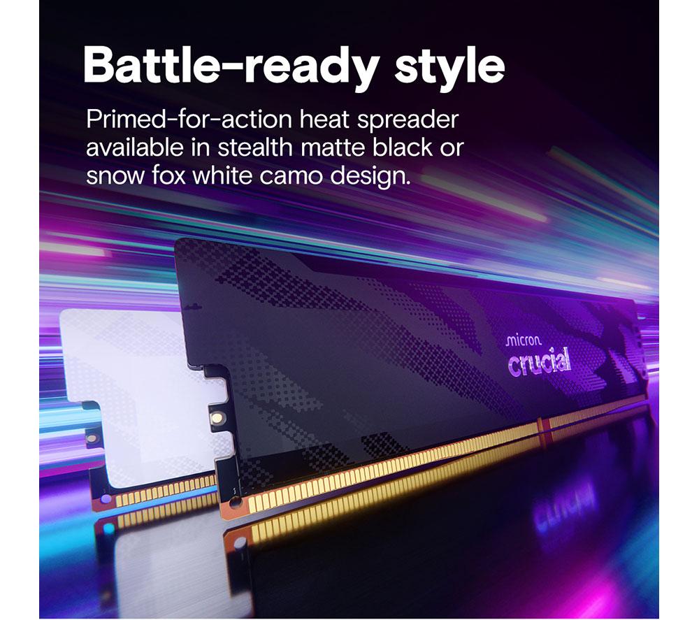 CRUCIAL Pro Overclocking 32 GB 6400 MHz DDR5 Memory Kit - 16 GB x 2, White image number 5 of 6