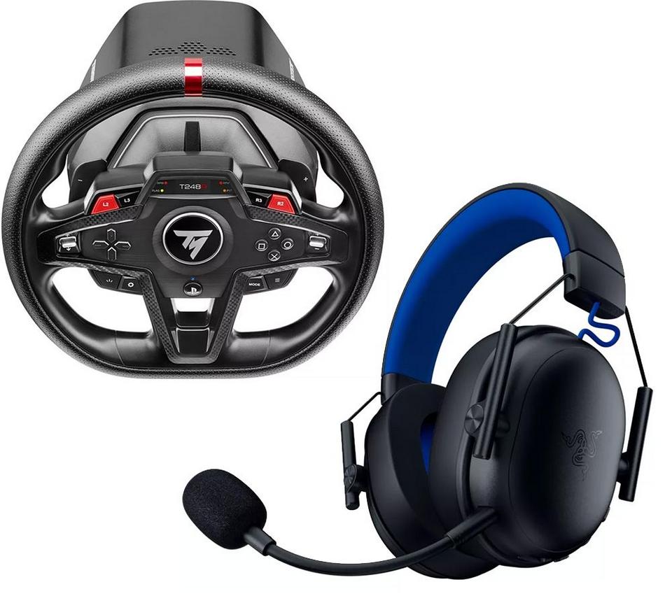 THRUSTMASTER T248R Racing Wheel, Pedals & BlackShark V3 X Wireless Gaming Headset Bundle