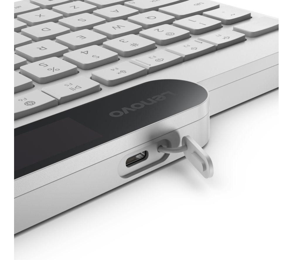 LENOVO 800 Self-Charging Wireless Keyboard - White image number 6 of 9