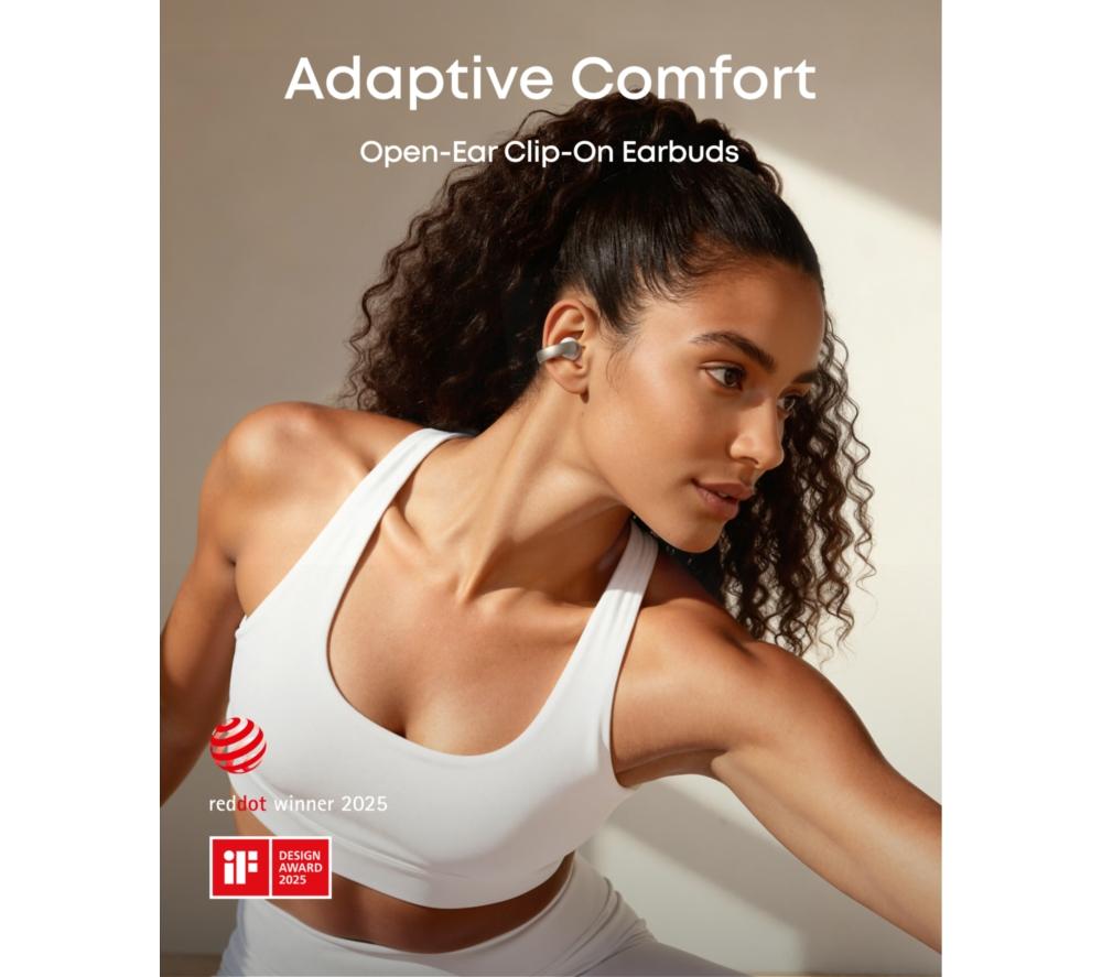 SOUNDCORE AeroClip Wireless Bluetooth Earbuds - White image number 3 of 10