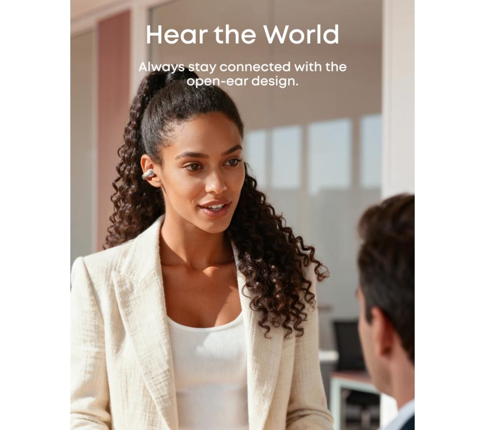SOUNDCORE AeroClip Wireless Bluetooth Earbuds - White image number 5 of 10