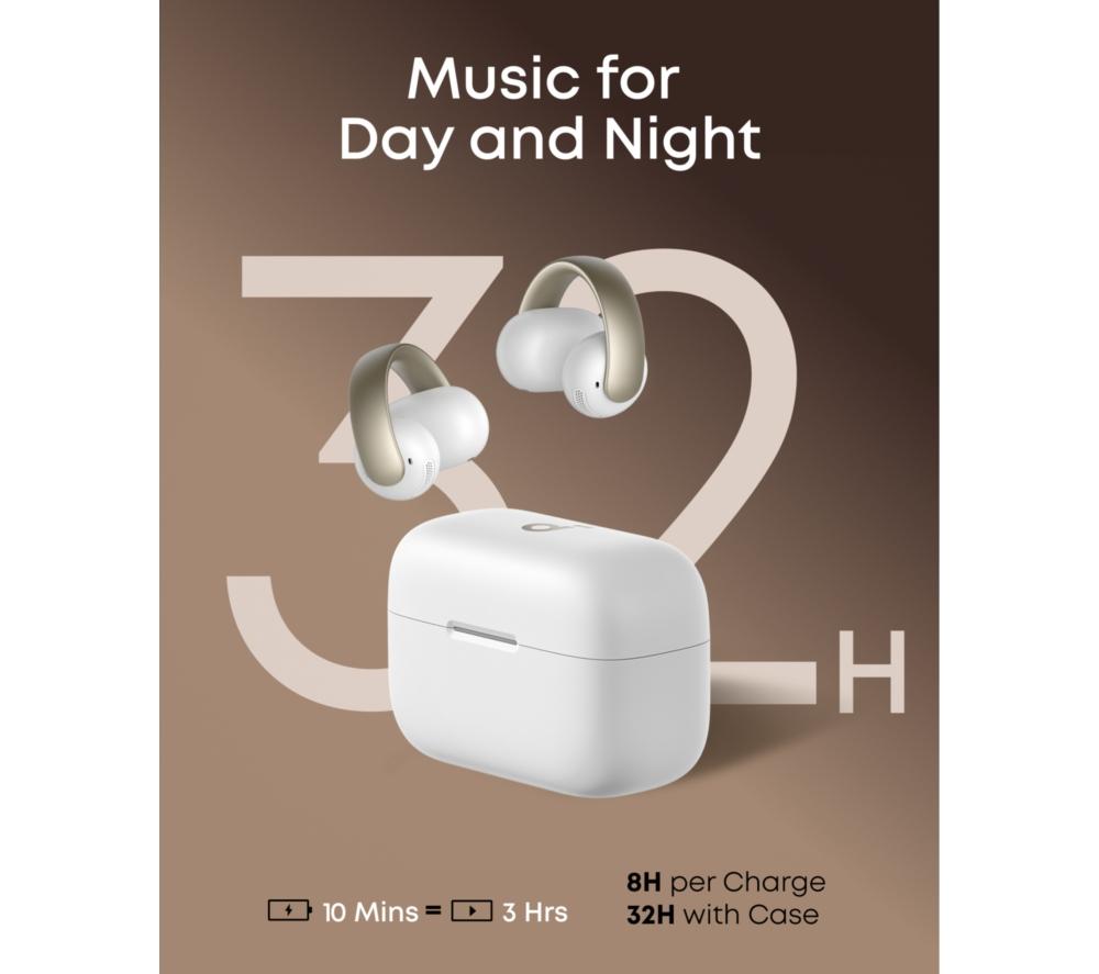 SOUNDCORE AeroClip Wireless Bluetooth Earbuds - White image number 9 of 10