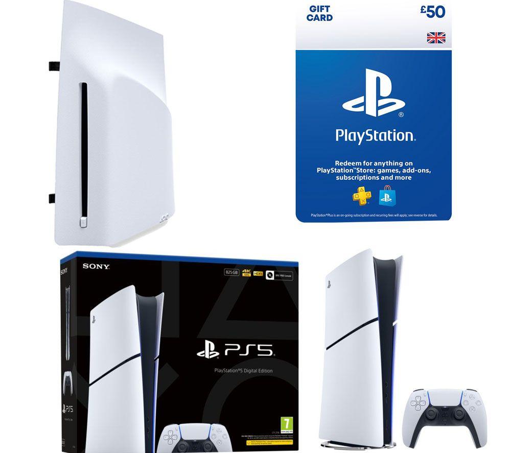 SONY PlayStation 5 Digital Edition, Disc Drive & 50 Gift Card Bundle