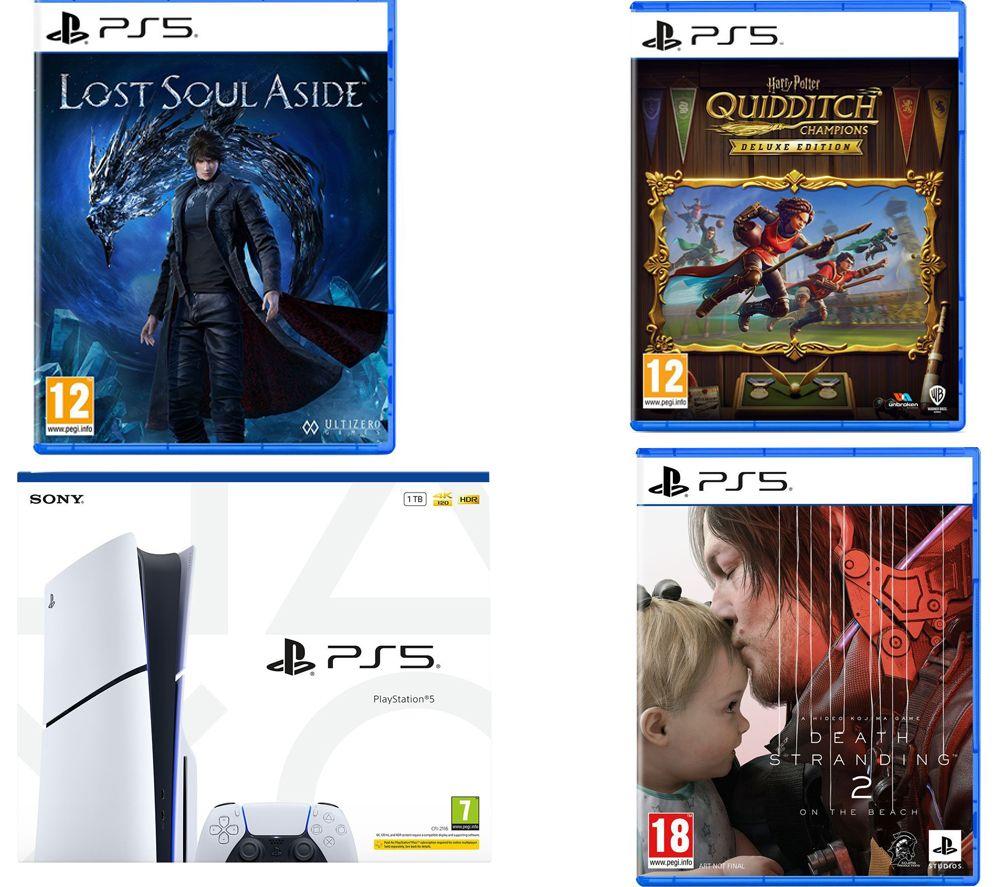 SONY PlayStation 5, Death Stranding 2: On The Beach, Harry Potter: Quidditch Champions Deluxe Edition & Lost Soul Aside Bundle