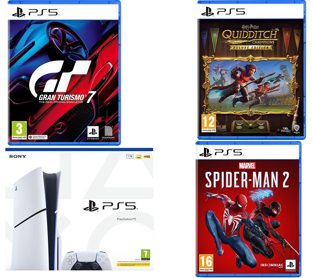 SONY PlayStation 5, Harry Potter: Quidditch Champions Deluxe Edition, Gran Turismo 7 & Marvel's Spider-Man 2 Bundle