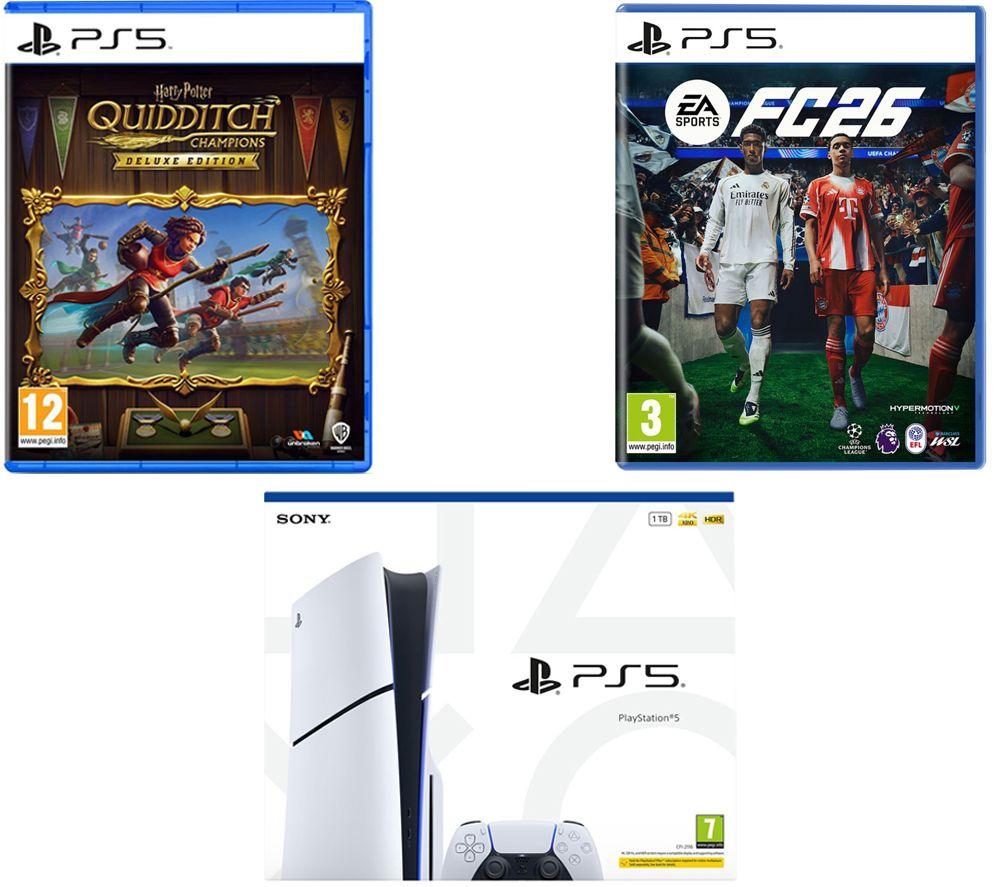 SONY PlayStation 5 with EA Sports FC 26 & Harry Potter: Quidditch Champions Deluxe Edition Bundle