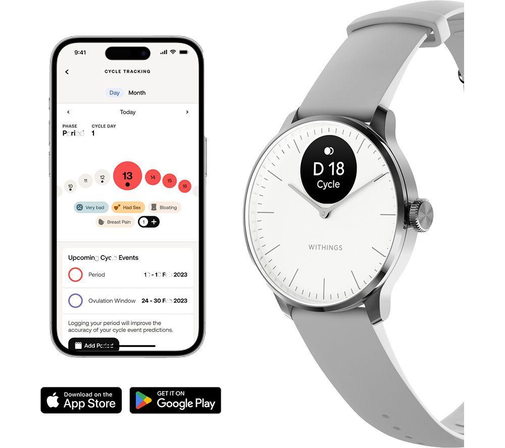 WITHINGS ScanWatch Light Hybrid Smart Watch - Pearl White, 37 mm image number 6 of 11