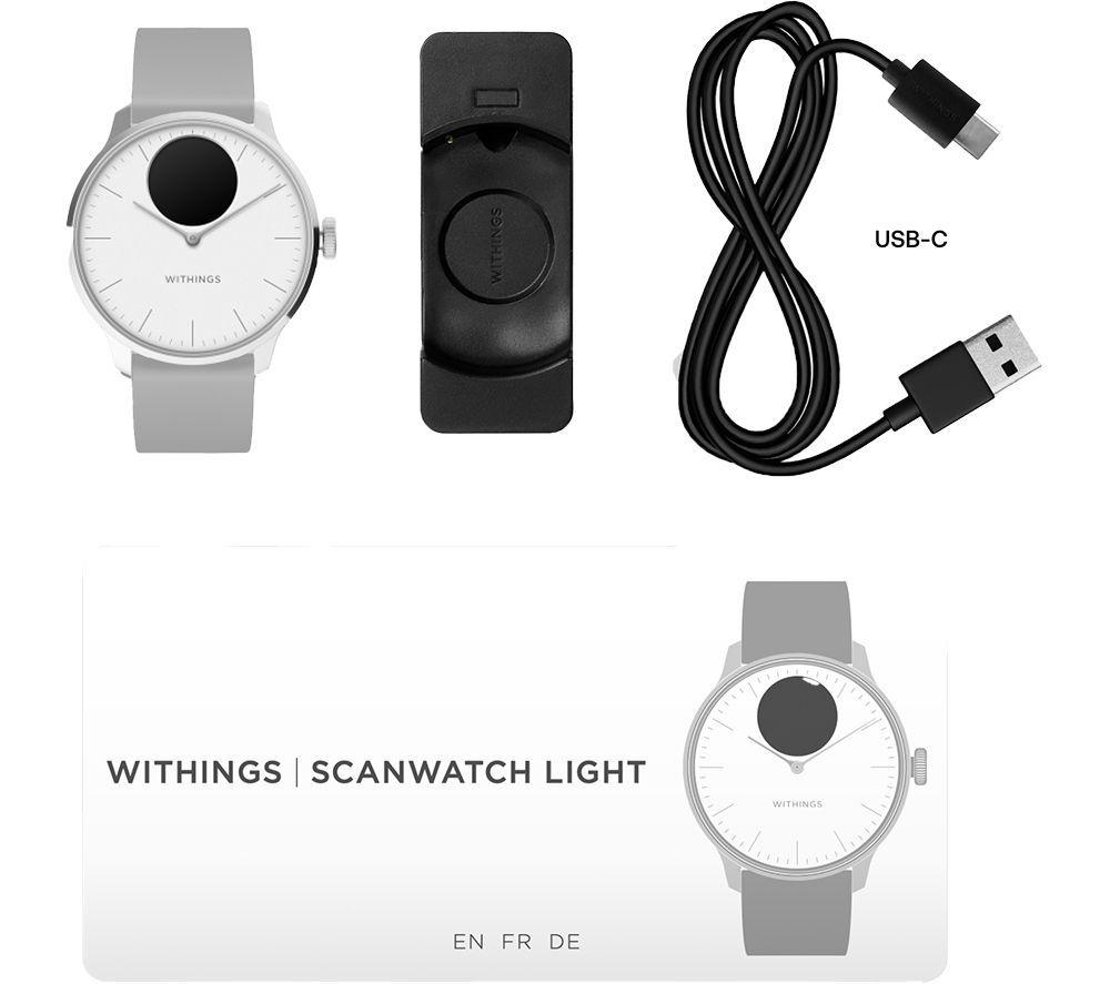 WITHINGS ScanWatch Light Hybrid Smart Watch - Pearl White, 37 mm image number 11 of 11