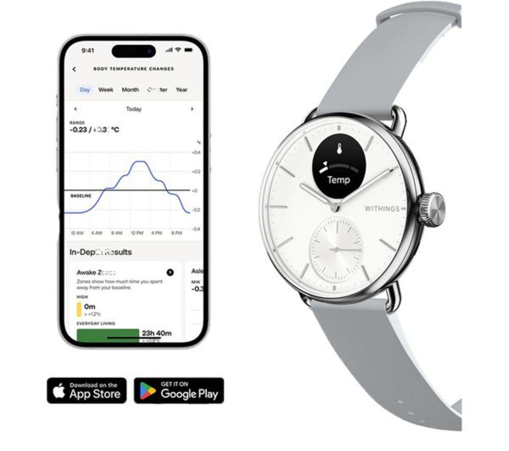 WITHINGS ScanWatch 2 Hybrid Smart Watch - White, 38 mm image number 6 of 11