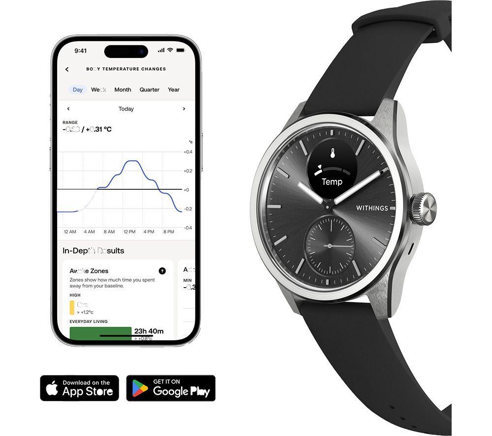 WITHINGS ScanWatch 2 Hybrid Smart Watch - Black, 42 mm image number 6 of 11