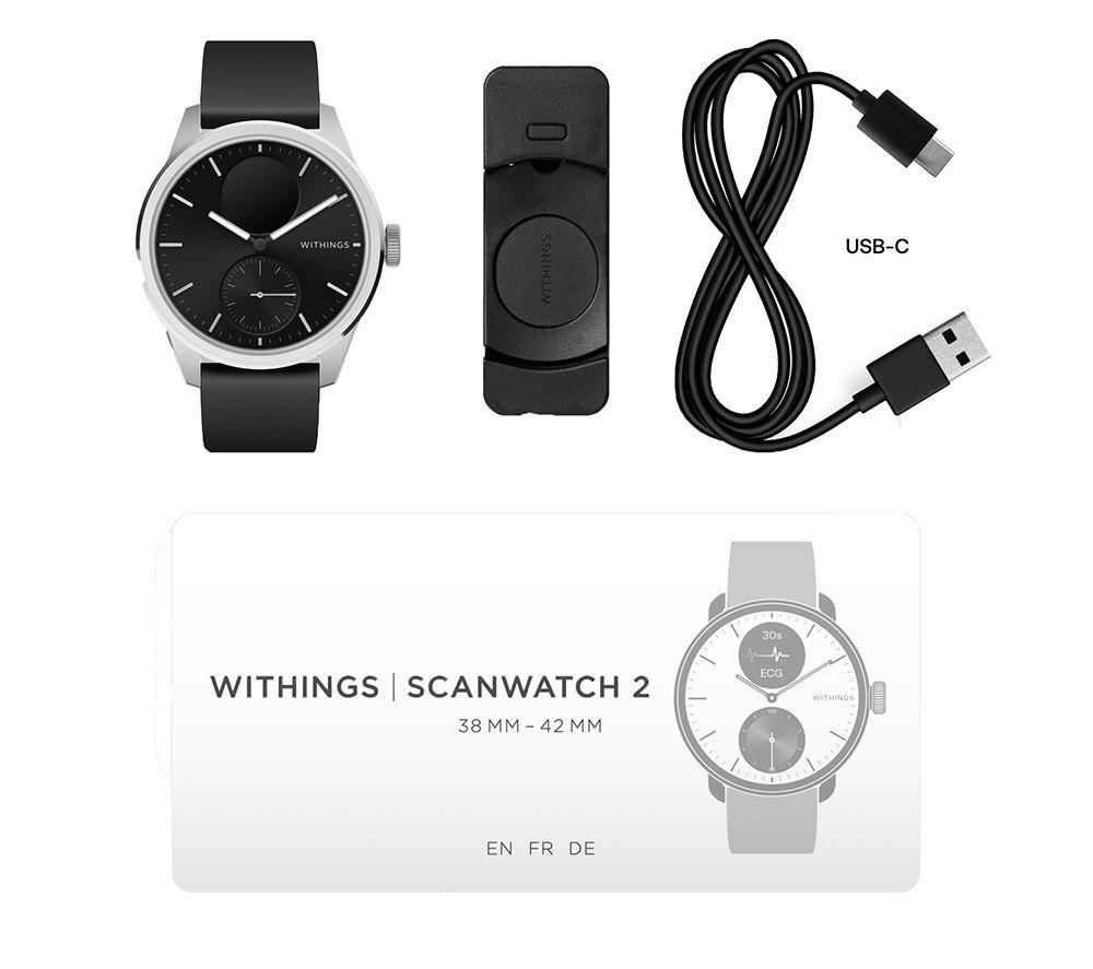 WITHINGS ScanWatch 2 Hybrid Smart Watch - Black, 42 mm image number 11 of 11