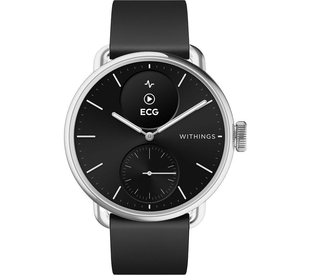 Withings Scanwatch 2 Hybrid Smart Watch - Black, 38 Mm, Black,Silver/Grey