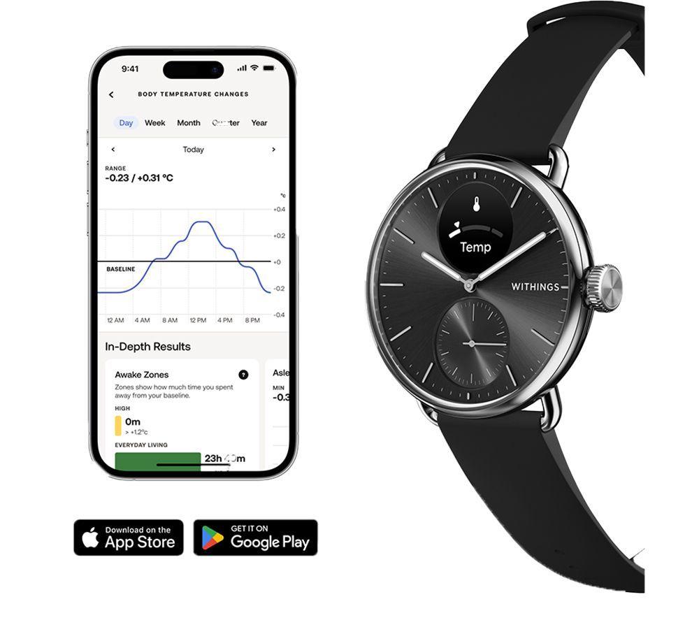 WITHINGS ScanWatch 2 Hybrid Smart Watch - Black, 38 mm image number 6 of 11