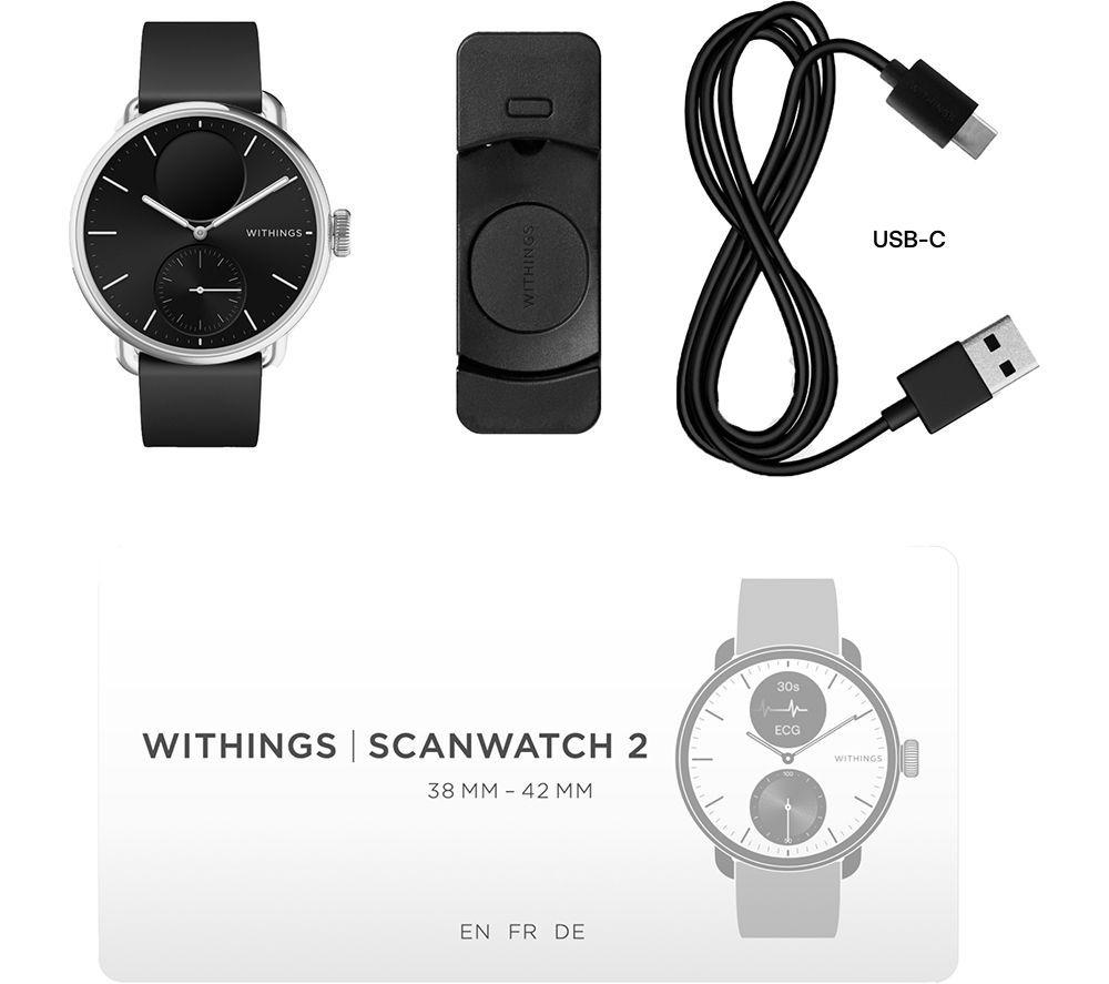 WITHINGS ScanWatch 2 Hybrid Smart Watch - Black, 38 mm image number 11 of 11