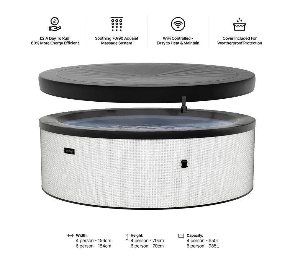 WAVE Tahoe Eco Foam Smart Hot Tub 4 Persons - Pebble White image number 8 of 10
