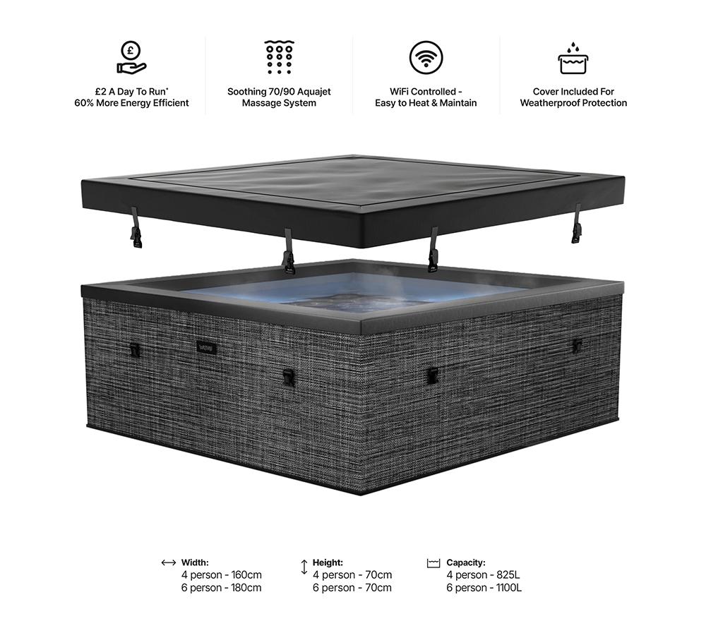 WAVE Garda Eco Foam Smart Hot Tub - Flint Grey image number 7 of 7