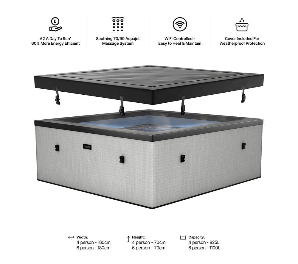 WAVE Garda Eco Foam Smart Hot Tub 4 Persons - Graphite Grey image number 11 of 12
