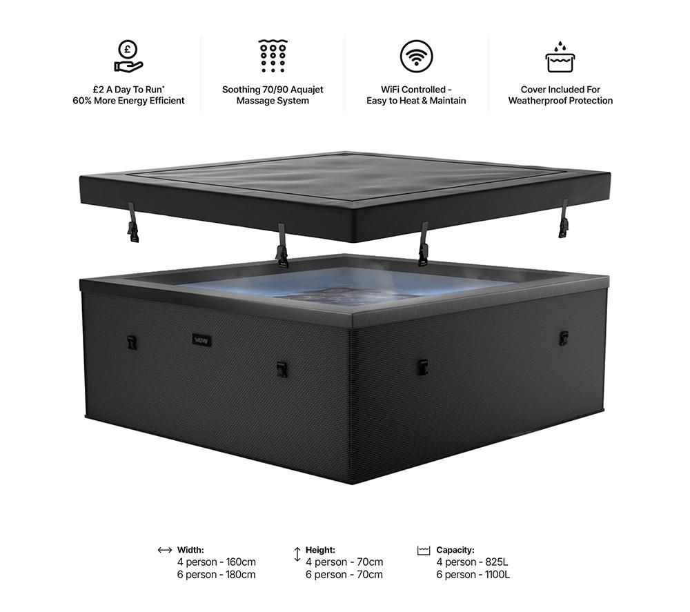 WAVE Garda Eco Foam Smart Hot Tub 6 Persons - Charcoal Black image number 7 of 7