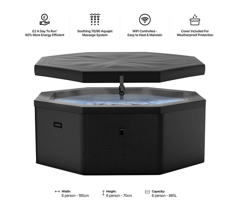 WAVE Como Eco Foam Smart Hot Tub - Charcoal Black image number 9 of 9