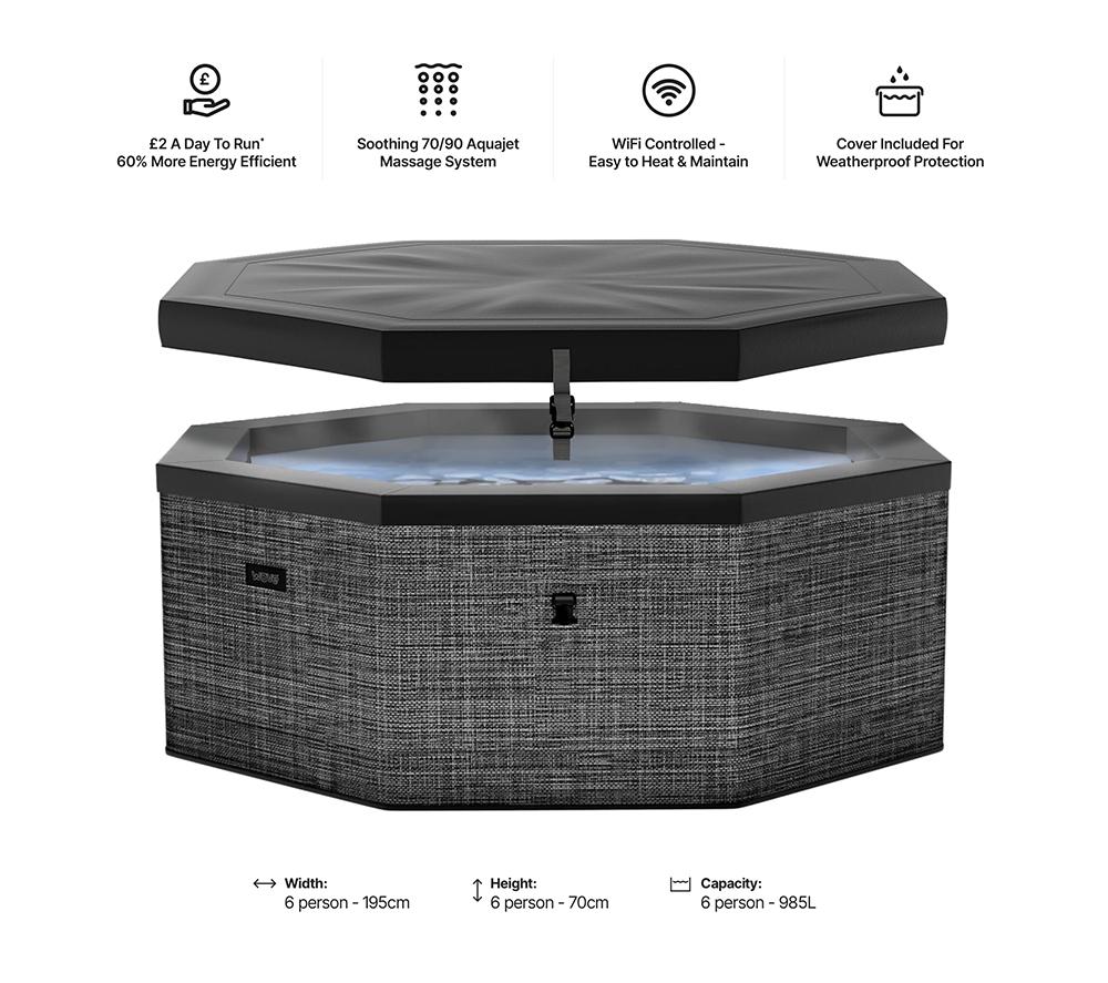 WAVE Como Eco Foam Smart Hot Tub - Flint Grey image number 5 of 6
