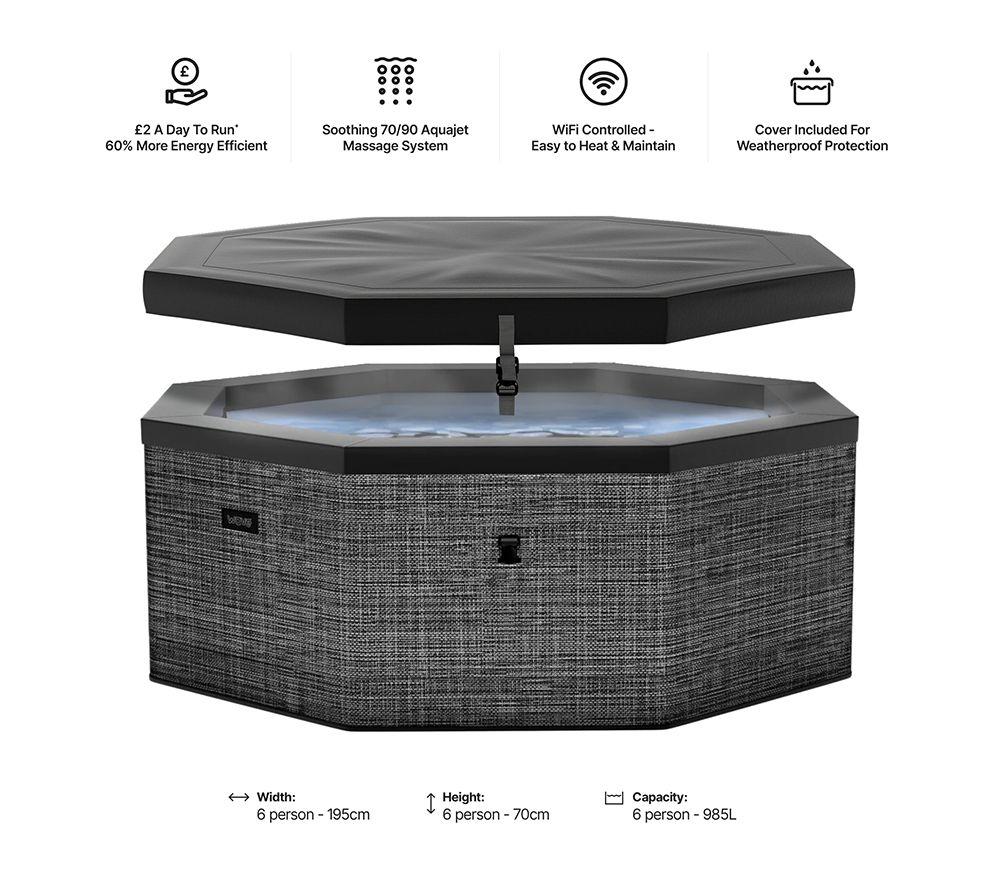 WAVE Como Eco Foam Smart Hot Tub - Flint Grey image number 7 of 8